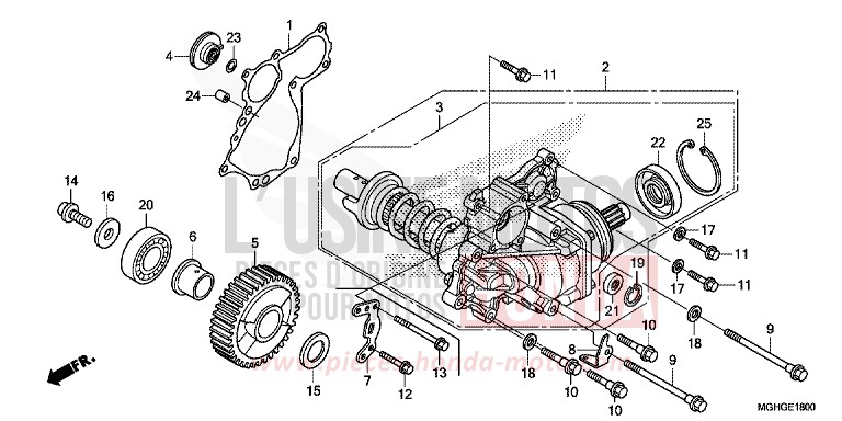 SIDE GEAR CASE for VFR1200X Dual Clutch CANDY PROMINENCE RED (R342B) from 2016